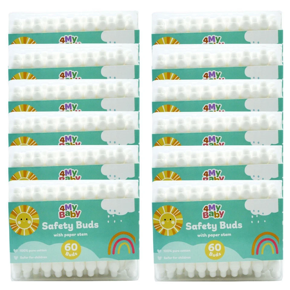 4MY BABY 12x For My Baby Safe Cotton Buds Paper Stem 60Pcs