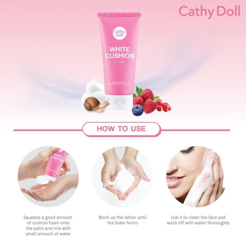 Cathy Doll White Cushion Facial Foam Cleanser Soft Skin Firming & Soothing 12X - Picture 6 of 10