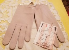 VINTAGE CRESCENDOE TAGGED W/ AD INSIDE HI FI BONE SZ 6 ladies gloves