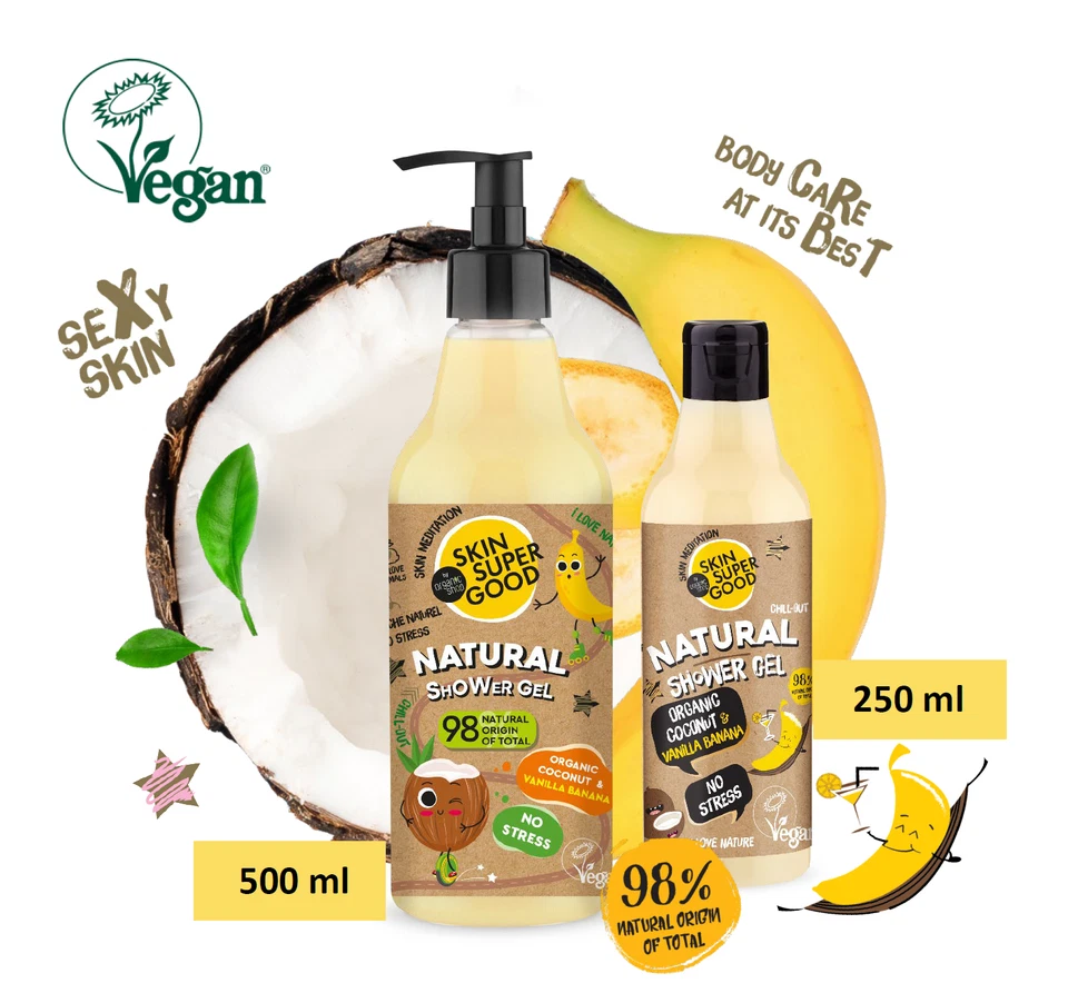 Gel de Ducha Sin Estrés Orgánico Coco y Vainilla Plátano 500ml Orgánico Tienda Foto 3 de 3