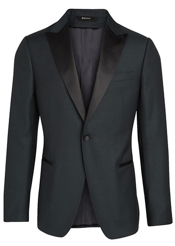 Ermenegildo Zegna Saks 5th Blazer Jacket Men's 44 SLIM Black Wool