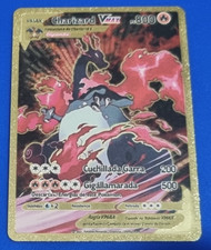 Carta Pokemon Spagnolo Charizard Vmax PS800 Gigamax Colore Oro Oro