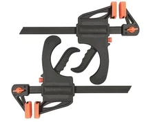 2 Pack - 12" Ratcheting Bar Clamp, 2.5" Throat Depth, NYLON Handle w/ Trigger 