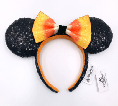 Disney Parks Bow Halloween Candy Corn Sequins Minnie Mouse Ears Headband