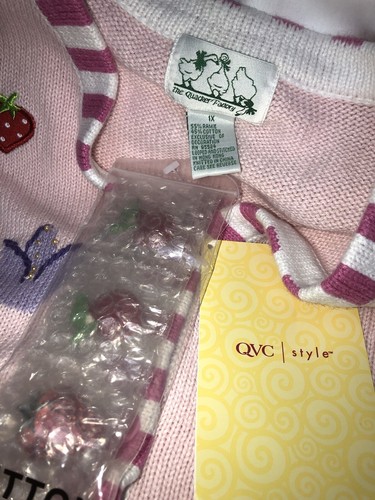 Quacker Factory Women's 1X Summer theme sweater Fruit ice cream cardigan NWT - Picture 12 of 13