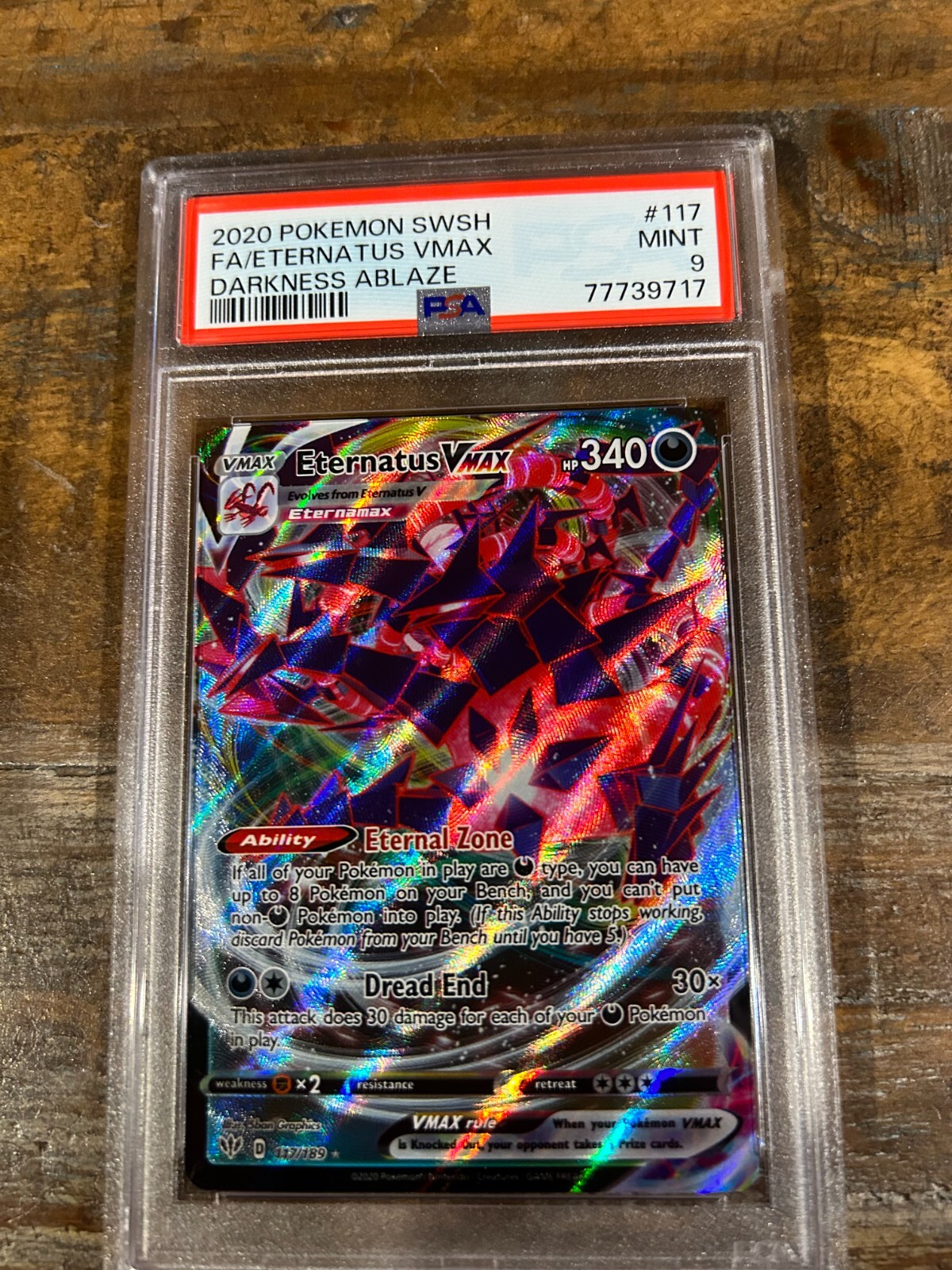 POKEMON 2020 Darkness Ablaze Full Art ETERNATUS Vmax #117 PSA 9 Mint RARE