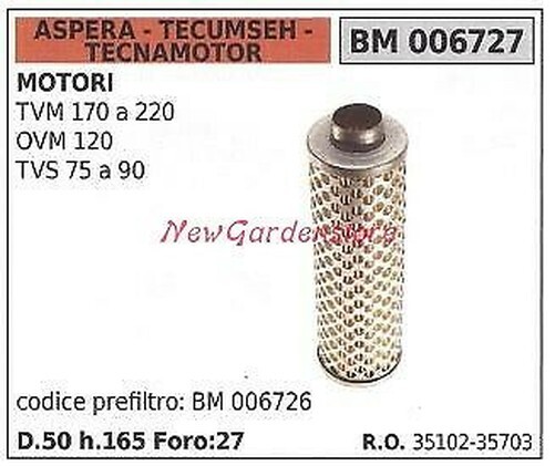 Luftfilter Aspera Motor RasenmäHer MäHer MäHwerk Tvm 170-220 006727-image