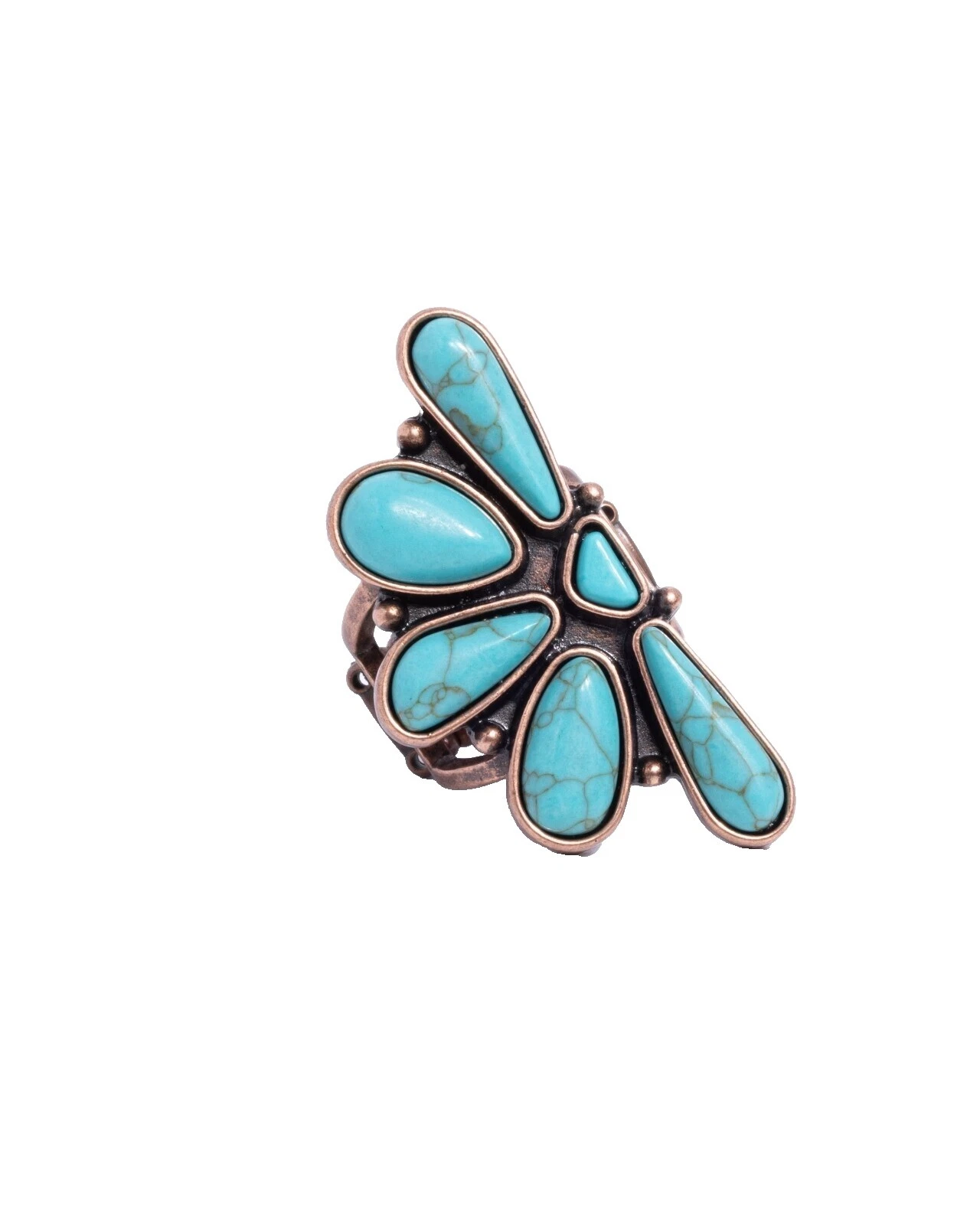 Turquoise Copper Stone Fashion Rings