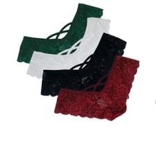 4 Pack Womens Sexy Lace Underwear Panties Brief Ladies Knickers Thongs G string 
