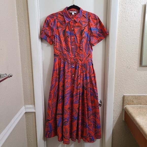 Alexis x Target Womens Midi Shirt Dress Size S Tropical Leaf | eBay