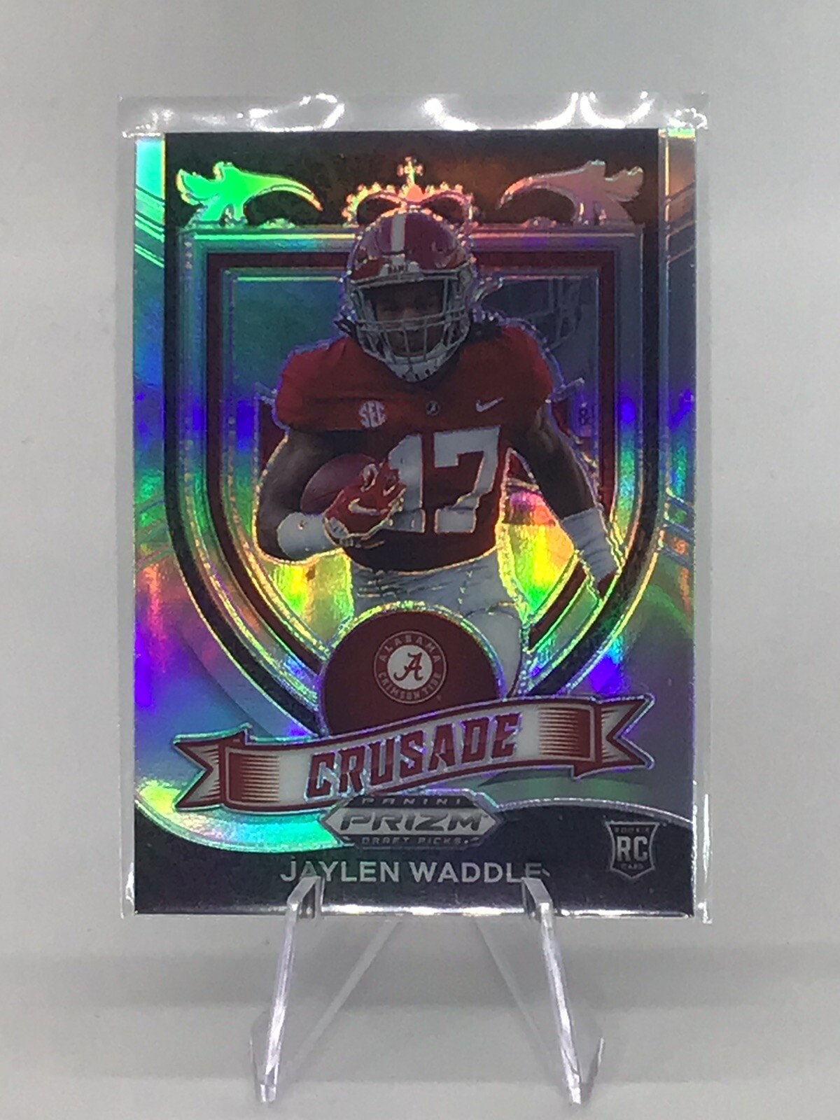 2021 Panini Prizm Draft Picks Jaylen Waddle Crusade Silver Rookie Card BAMA!!!