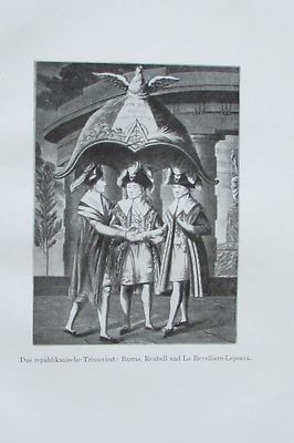 TRIUMVIRAT BARRAS REUBELL 1911 antiker alter Druck antique Print Lithographie