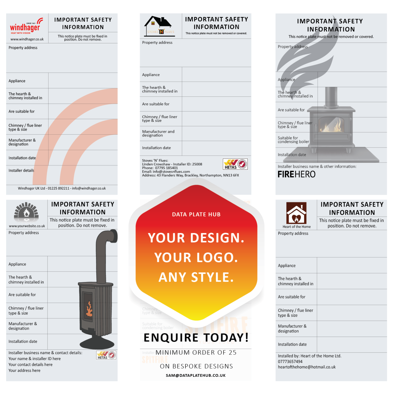 Data Notice Plate Chimney / Log burner / Flue / Stove / Multifuel eBay