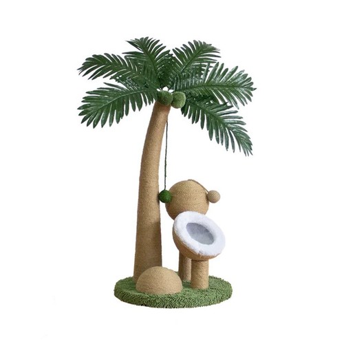 Coconut Cat Scratching Post Cat Climbing Frame Kitten Tree Scratcher Activity - Picture 13 of 13