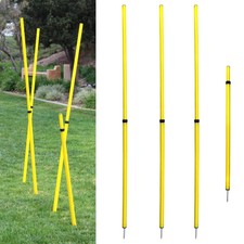 4 Pieces Agility Equipment Ground Spike Weave Pole Telescopic 3.5ft to 70in
