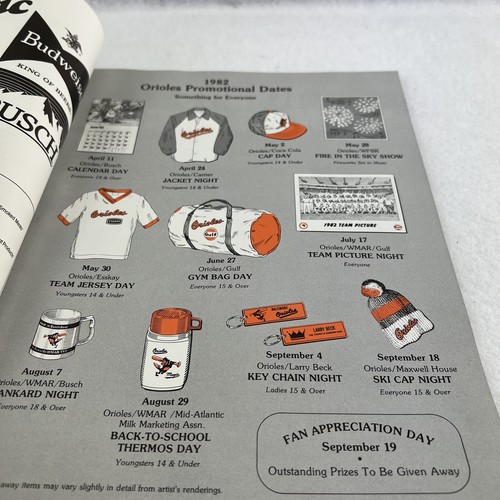 1982 Orioles Scorebook 9/4/82 - Ripken’s Rookie Season - Picture 9 of 12