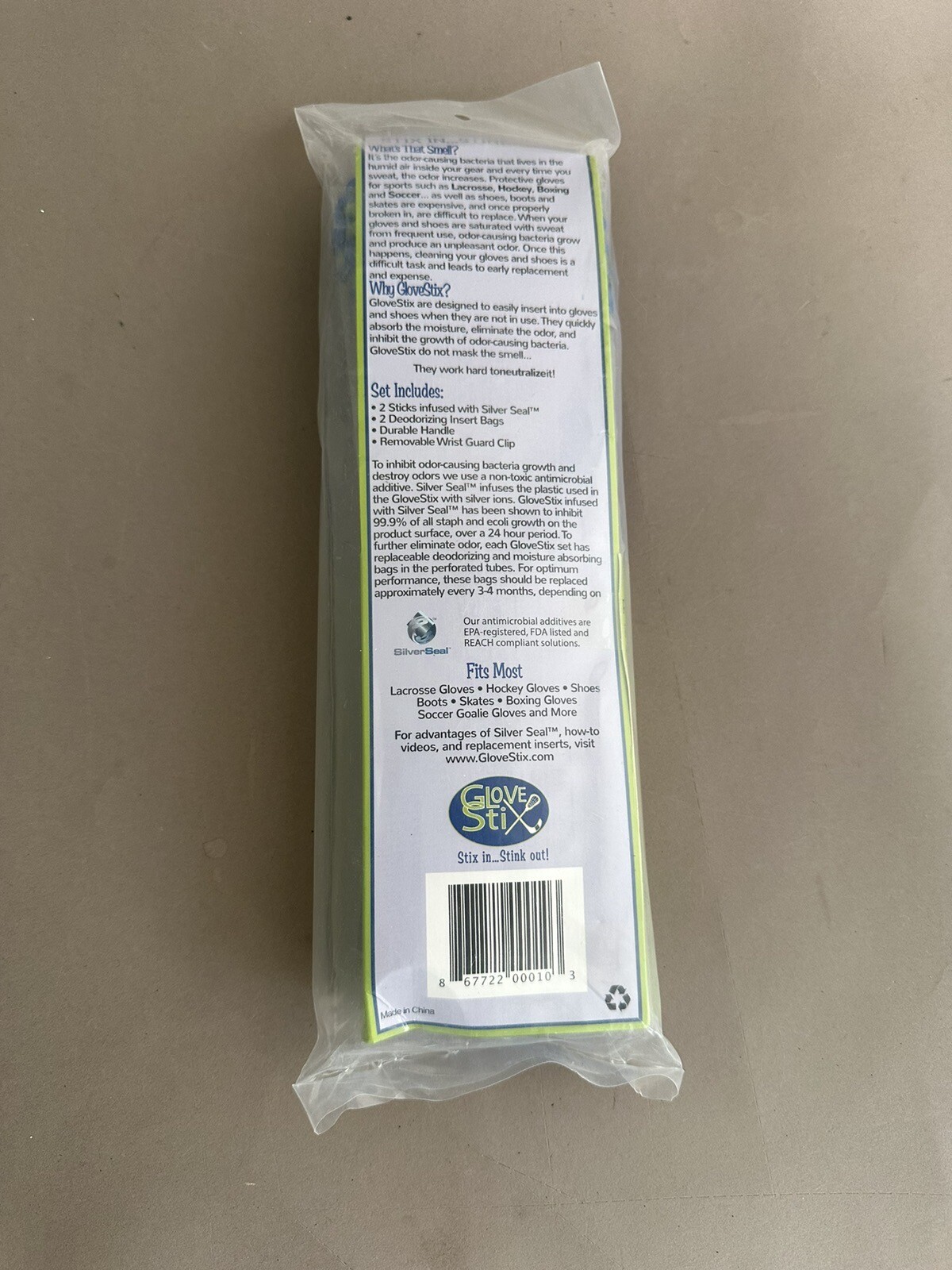 Glove Stix Odor Eliminator Deodorizer- Gloves Shoes Sport Equipment NEW Sealed
