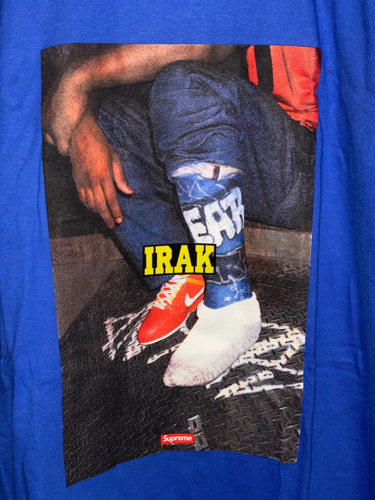 NEUF T shirt moulé Supreme IRAK BLEU taille XL 