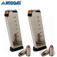 TWO Mec-Gar 1911 Government .45ACP 8-Round MAGAZINES FLUSH MGCG4508NPF FAST SHIP