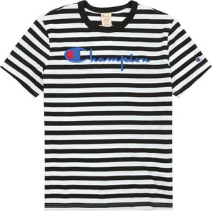 Champion Reverse Weave Striped Script Logo Crewneck Tee 212972