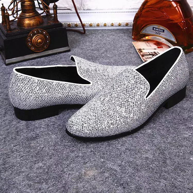 mens silver dress shoes