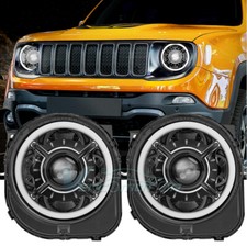 Led Headlights Ultra Bright Drl Smd Angel Eyes Fit For Jeep Renegade 2015-2020