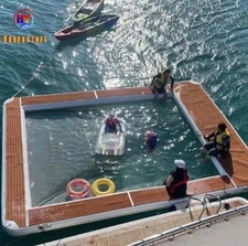 13'x10'x8" Non Slip EVA Inflatable Swimming Pool Dock Platform For Yatch Boat