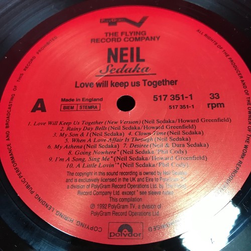 NEIL SEDAKA Love Will Keep Us Together 1992 UK vinyl LP Steppin' Out Elton John - Picture 3 of 4