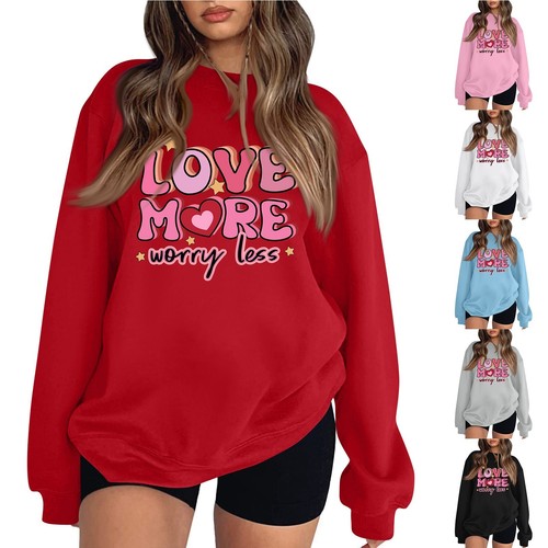 Women's Pullover Long Sleeve Casual Oversize Printed Color O-Neck Sweatshirts