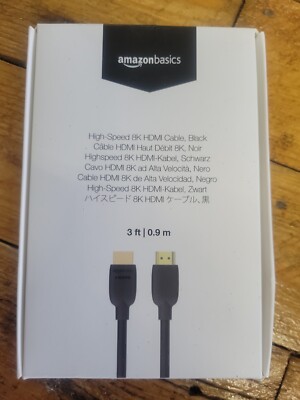 Brand New Amazon Basics HDMI High-Speed Cable (48Gbps 8K /60Hz ) 3 Foot ...