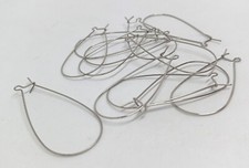 12 Setting 48mm x 22mm Antique Kidney Ear wires Silver Tone F4-6D