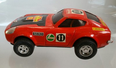 Rare Vintage Datsun 240Z Africa Rally #11 Friction Tin Toy Japan