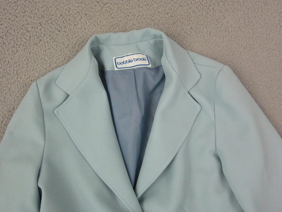 Jaqueta Bobbie Brooks Vintage Feminina Pequena Azul Anos 70 Blazer Feminino Trabalho Carreira - Imagem 2 de 4