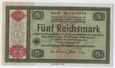 Germany 5 Reichmark 1934 Pick 207 aUNC Almost Banknote Uncirculated