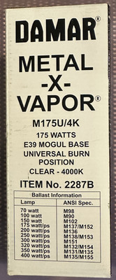 Damar Bulb Metal X Vapor M175W/U/4K 175 Watts E26 Medium Base Universal Burn