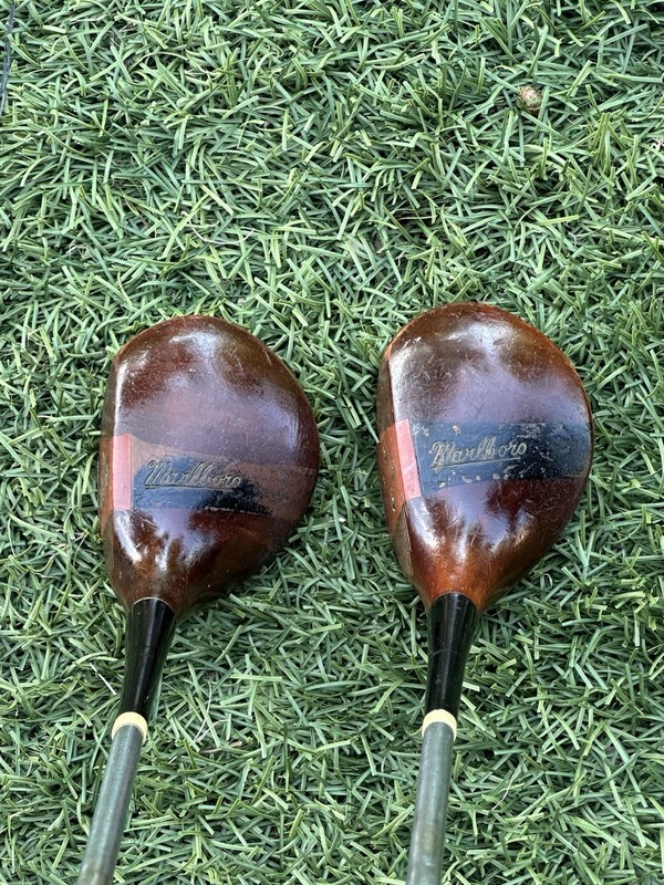 vintage Gibsons of Kinghorn 2 1/2 & 3 Wood Golf Clubs “Marlboro”  Original.  RH