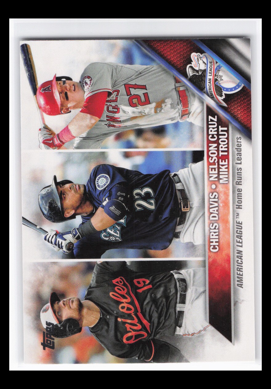 2016 Topps #26 2015 American League Home Run Leaders (Davis/Trout/Cruz)