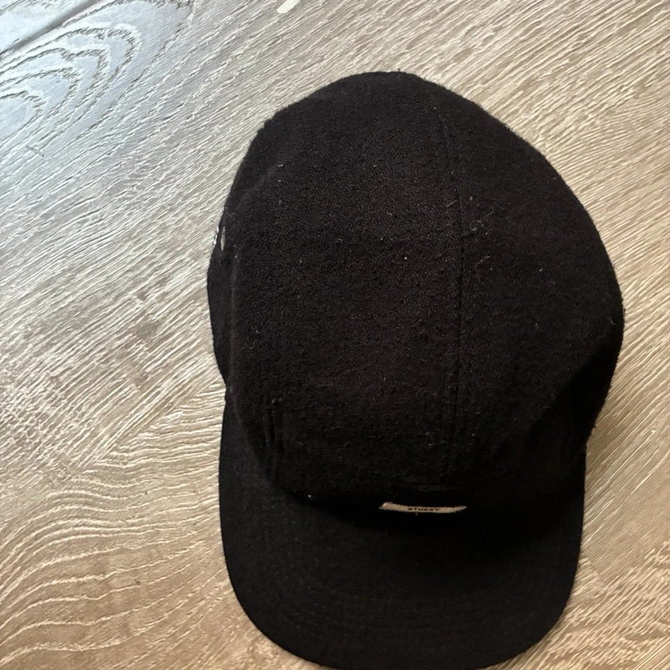 De colección Stüssy Capz Lana 5 Paneles Sombrero de Campamento Negro Patín Ropa de Calle Raro Años 90 00 Foto 3 de 4