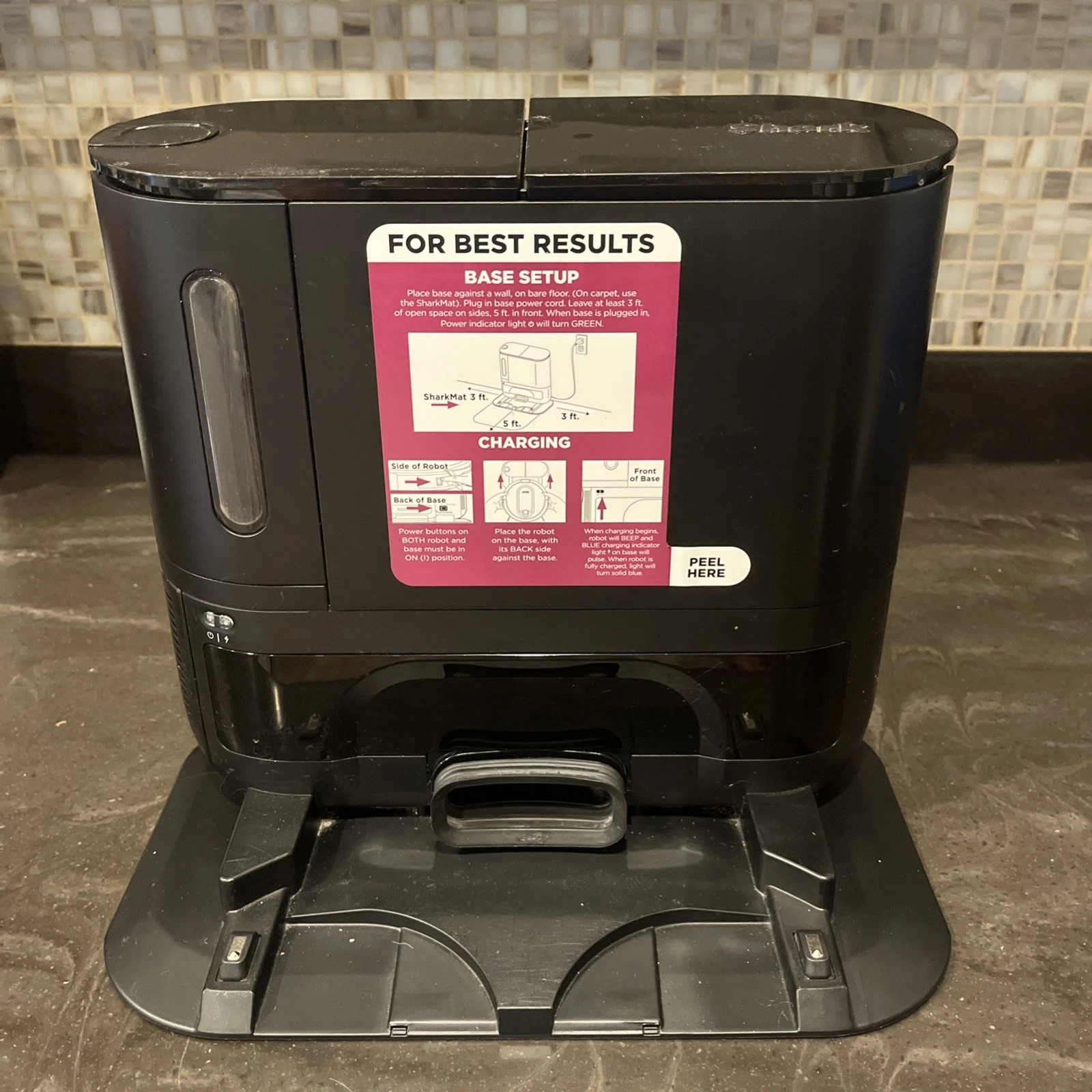 SHARK Robot Vacuum Base XDKRV1100 Self Emptying with Charging Dock WORKS GREAT