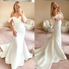 Vindal Elegant Crepe Mermaid Wedding Dresses Off-Shoulder Sweetheart Bridal Gown