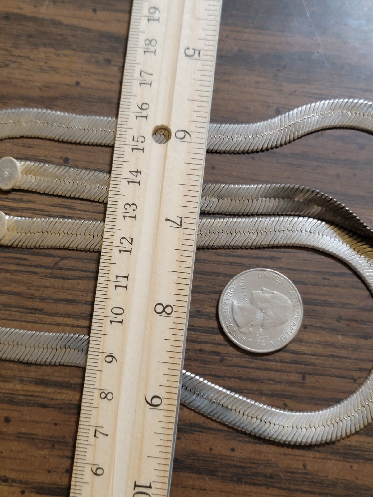 30" 925 Sterling Silver Herringbone Chain Necklac… - image 6