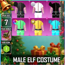 World Zero WZ - 7 PACK - MALE ELF COSTUME - XMAS PACK BONUS: REINDEER MOUNT