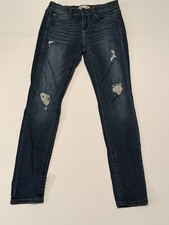 Mudd JeansJuniors Skinny FLX Flex Stretch Denim JeansPants Size 7 Dark Distressd