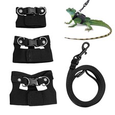Bearded Dragon Harness and Leash Set, 3 Size Adjustable Soft Leather Reptile ...