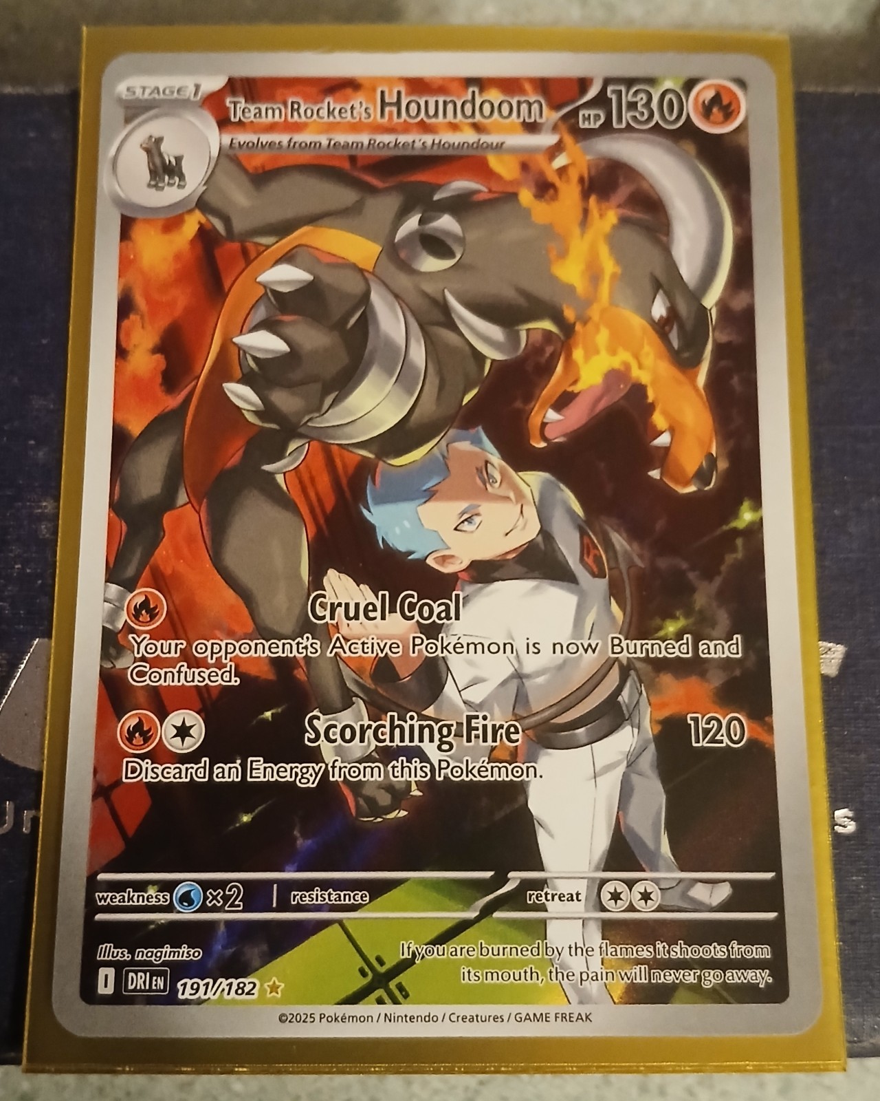 Pokémon TCG Team Rockets Houndoom Illustration Rare Card 191/182 Destined Rivals