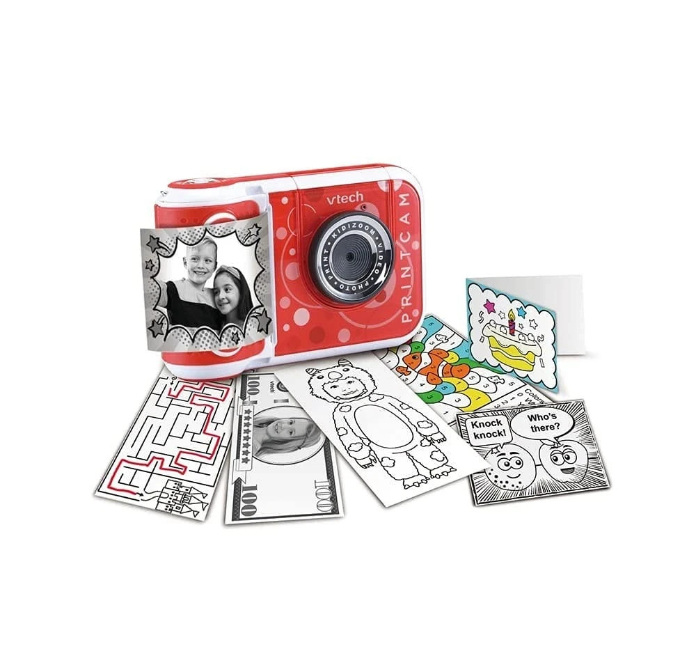 VTech KidiZoom PrintCam (Red), Digital Instant Camera for Kids - NO PAPER