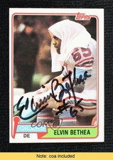 JSA Certified 1981 Topps Elvin Bethea #272 COA Auto HOF 0q3