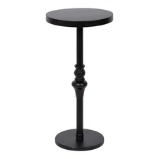 Stratton Rustic Pedestal Table, 13 x 13 x 26, Black, Decorative Pedestal Tabl...