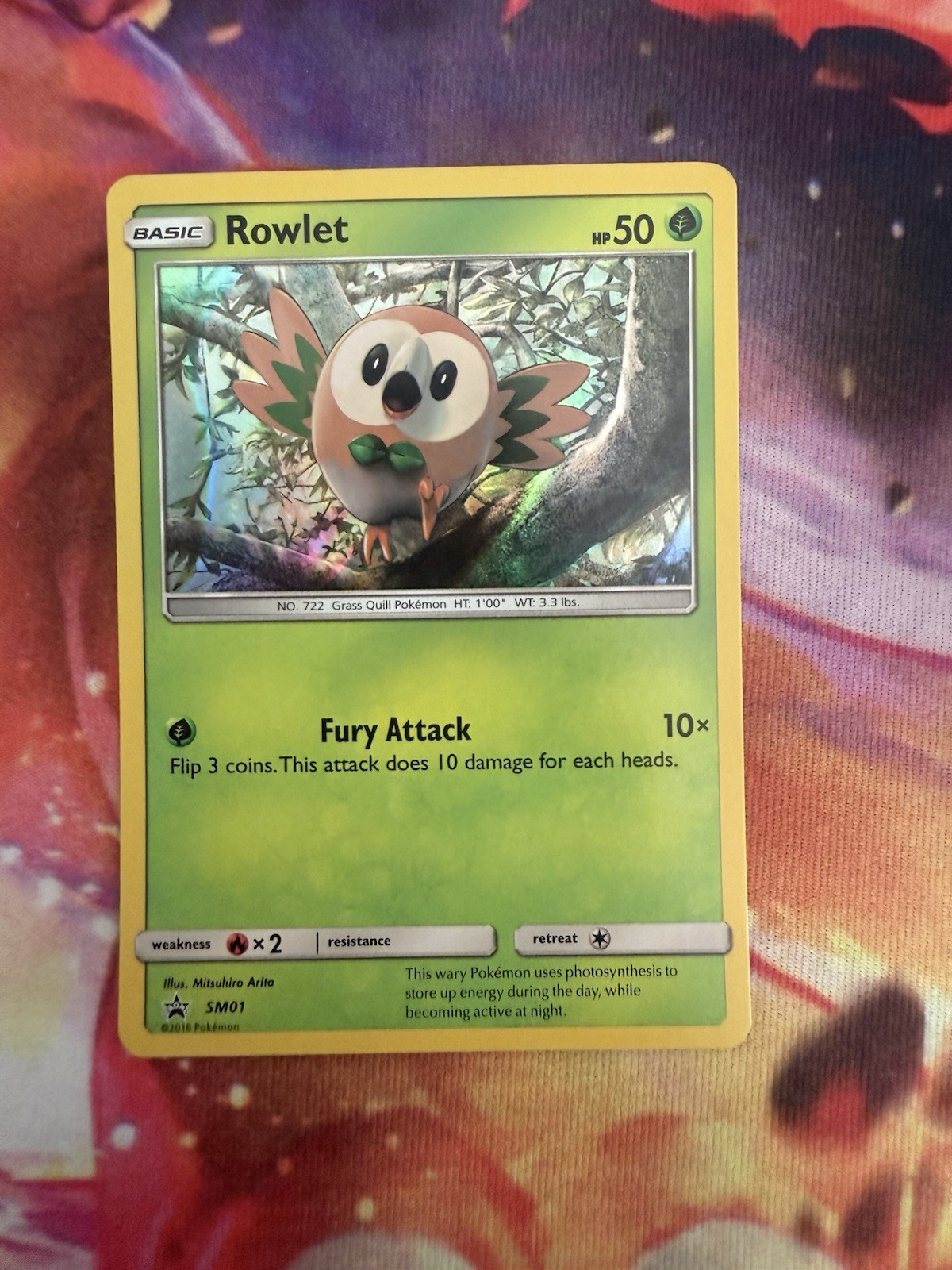 Pokemon Rowlet (SM01/262) SM Black Star Promos LP HOLO