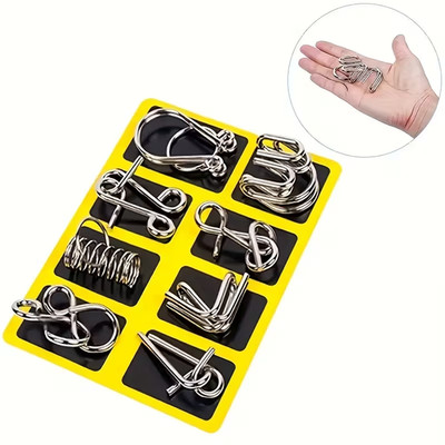 Edelstahl Knobelspiel IQ Puzzle   Geschicksspiel Geschenkidee Kind Erwachsener